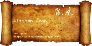 Wittman Áron névjegykártya