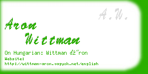 aron wittman business card